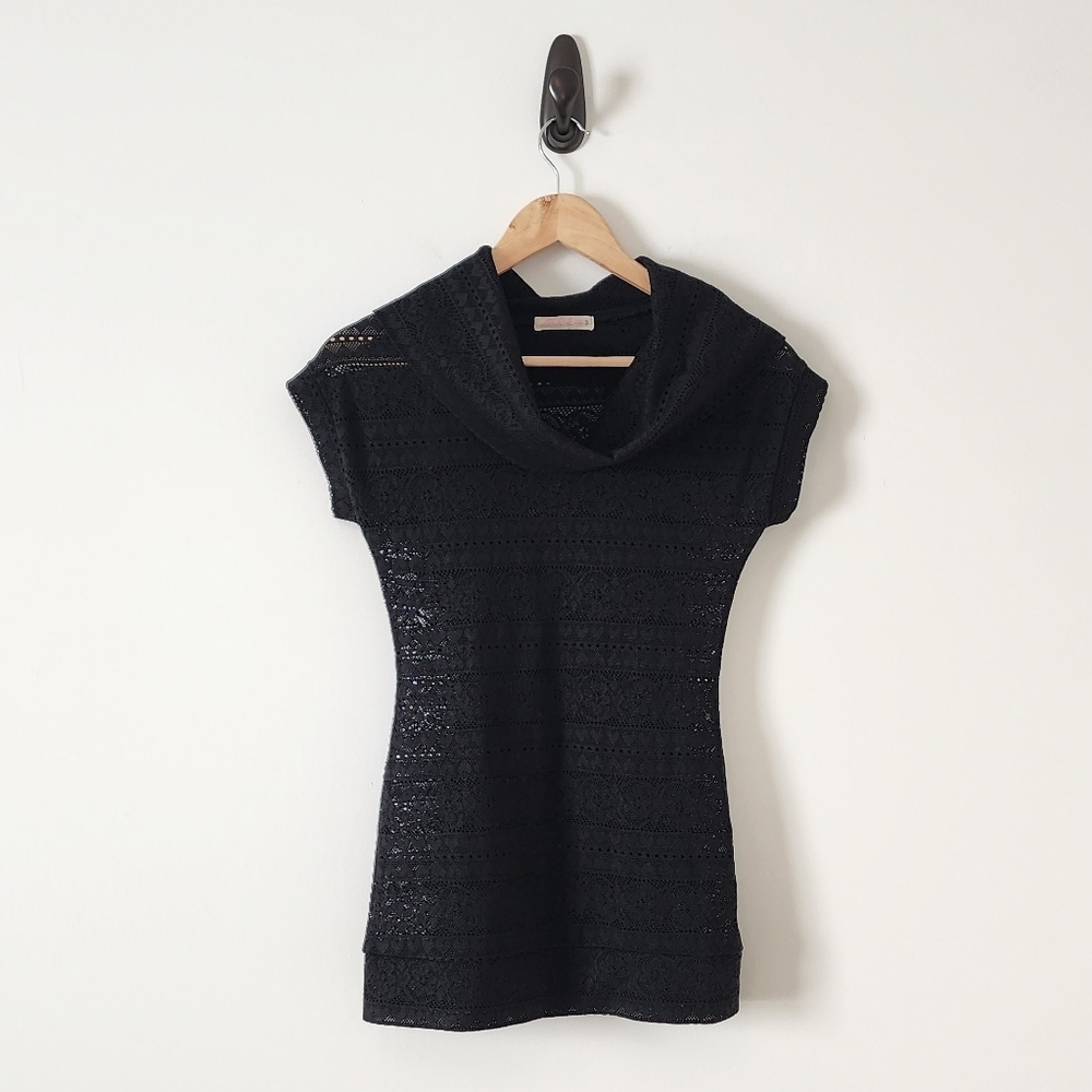 Small Ardene Black Lace Cowl Neck sweater